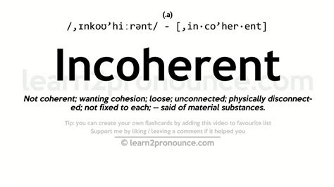 incohérent - Définitions Français : Retrouvez la définition de incohérent, ainsi que les synonymes... - synonymes, homonymes, difficultés, citations.
